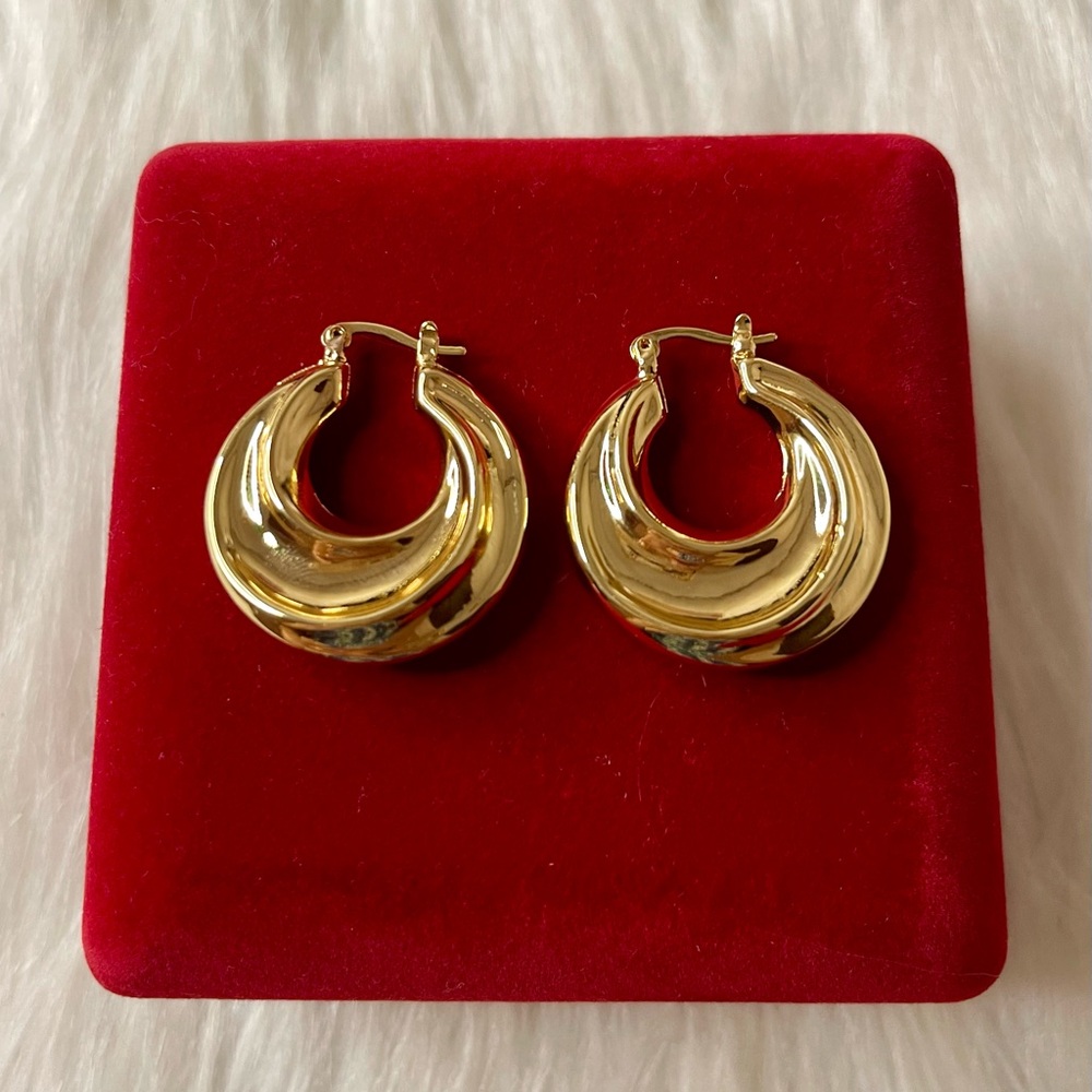 Elegant Gold Filled Twisted Hoop Earrings